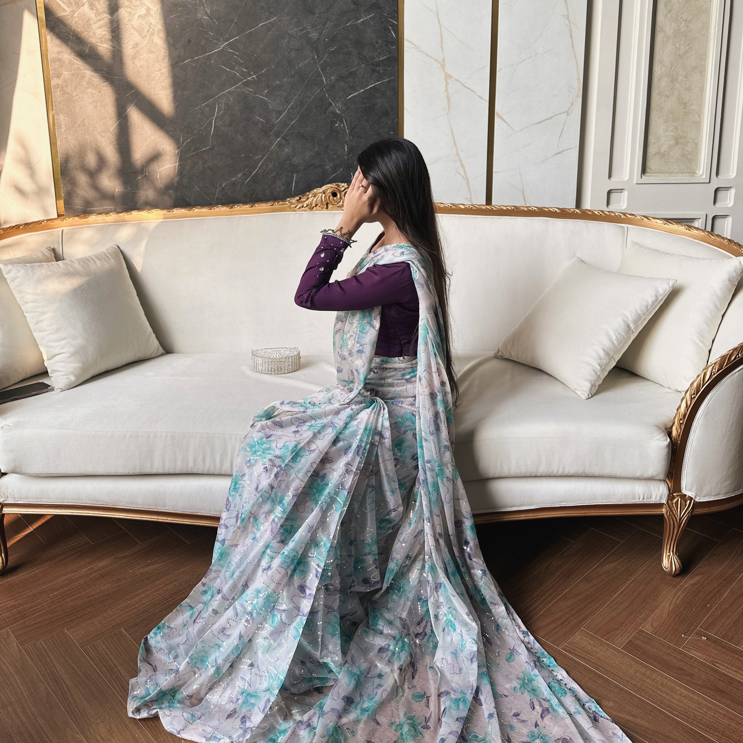 Pastel Bloom Saree